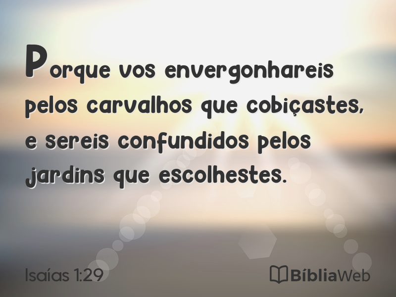 Isaías 1:29 em imagem para compartilhar