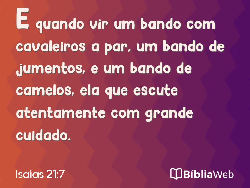 Isaías 21:7 em imagem para compartilhar
