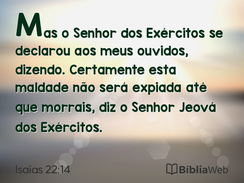 Isaías 22:14 em imagem para compartilhar