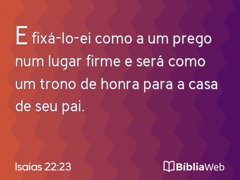 Isaías 22:23 em imagem para compartilhar