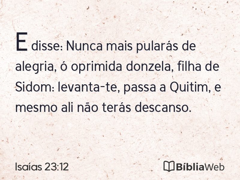 Isaías 23:12 em imagem para compartilhar