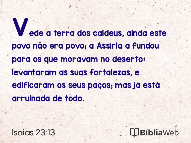 Isaías 23:13 em imagem para compartilhar