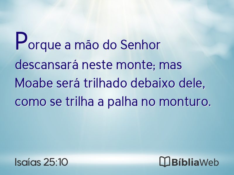 Isaías 25:10 em imagem para compartilhar