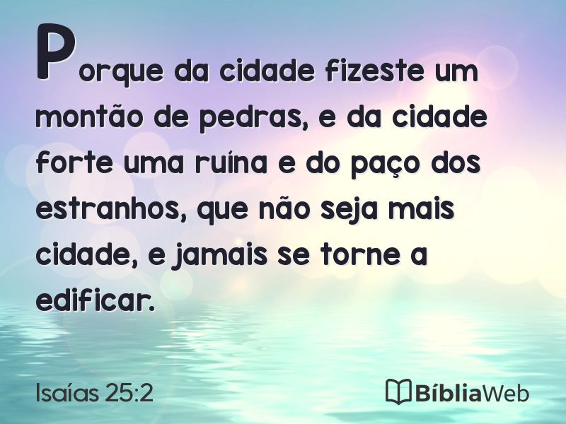 Isaías 25:2 em imagem para compartilhar