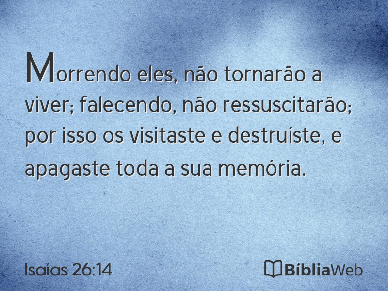 Isaías 26:14 em imagem para compartilhar
