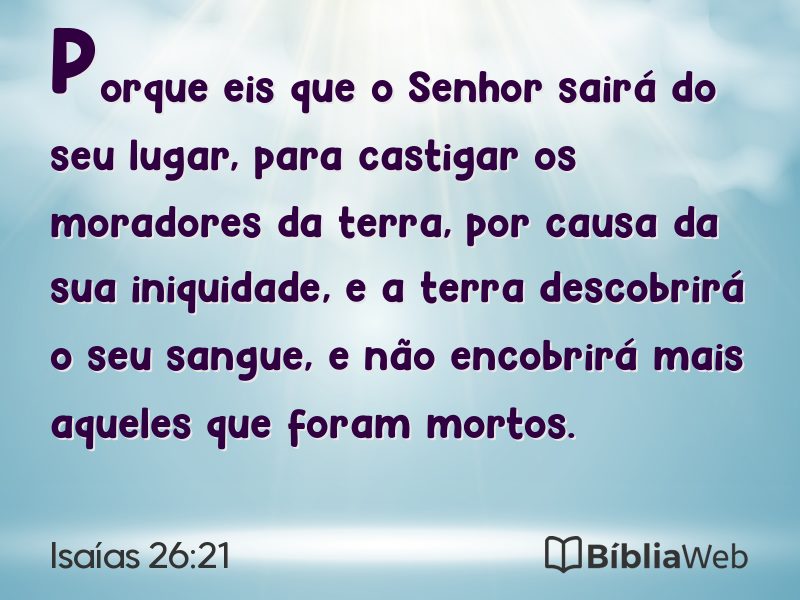 Isaías 26:21 em imagem para compartilhar