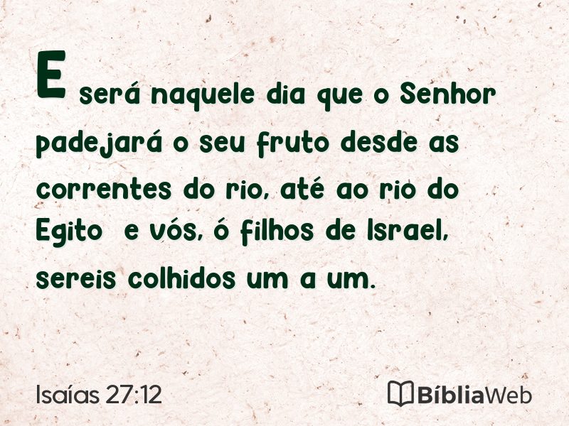 Isaías 27:12 em imagem para compartilhar