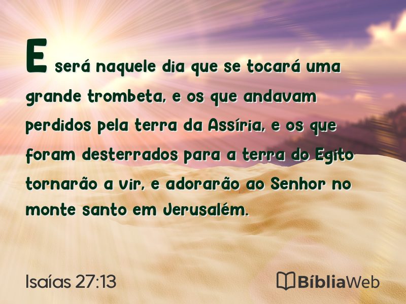 Isaías 27:13 em imagem para compartilhar