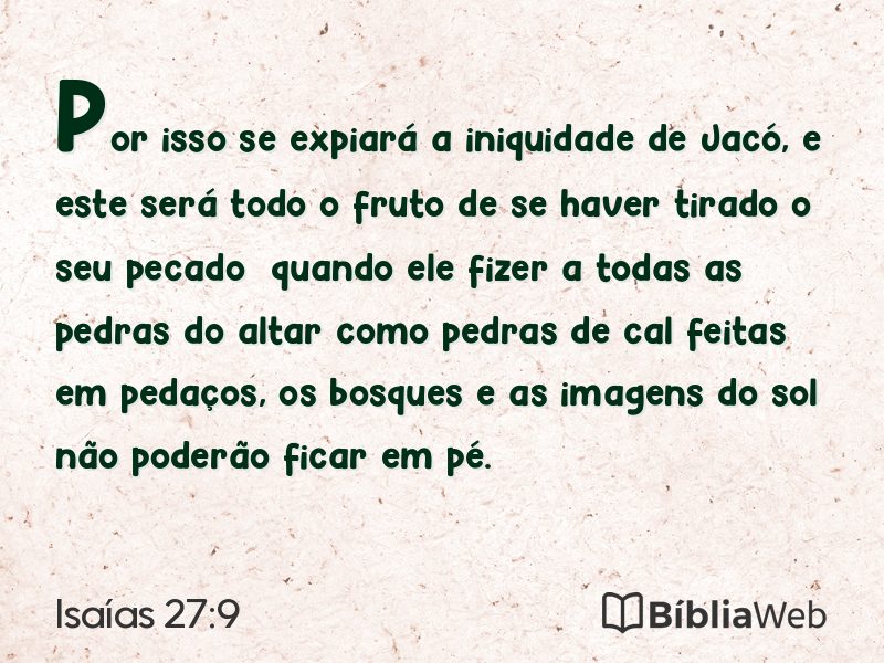 Isaías 27:9 em imagem para compartilhar