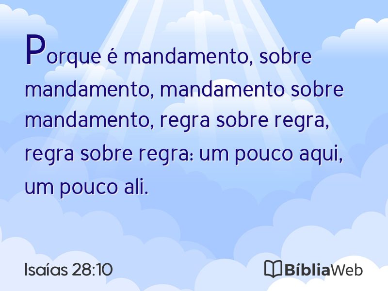 Isaías 28:10 em imagem para compartilhar