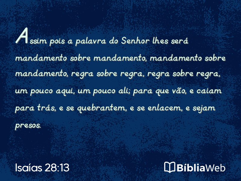 Isaías 28:13 em imagem para compartilhar