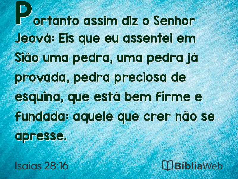 Isaías 28:16 em imagem para compartilhar