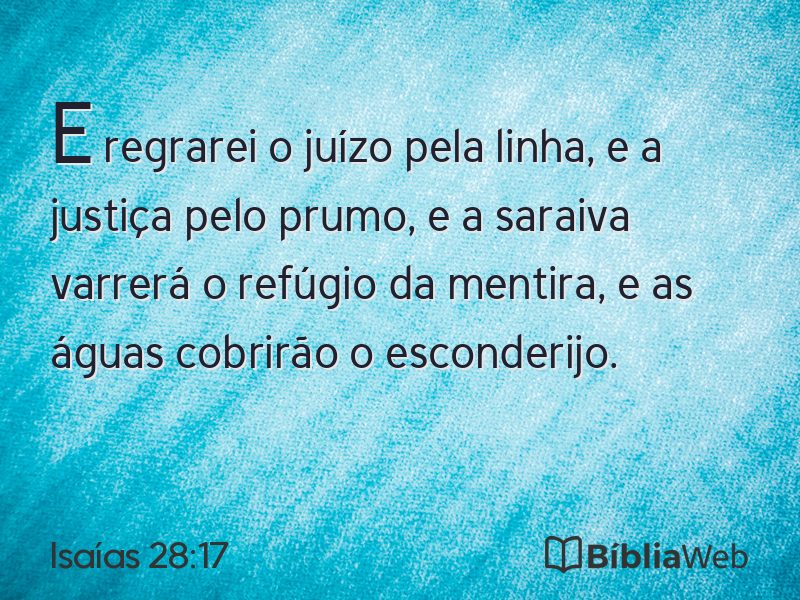 Isaías 28:17 em imagem para compartilhar