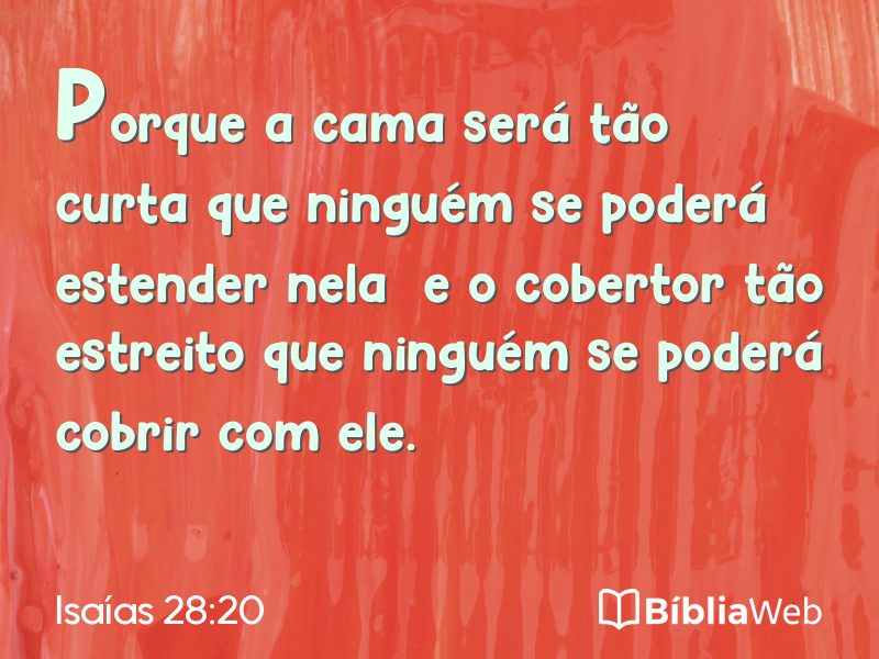 Isaías 28:20 em imagem para compartilhar