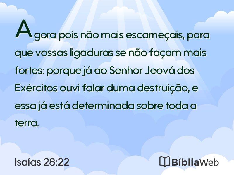 Isaías 28:22 em imagem para compartilhar