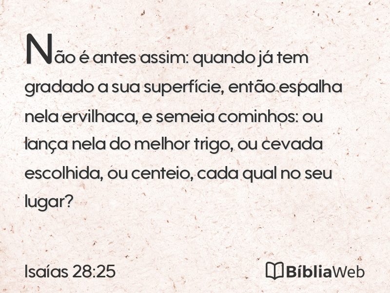 Isaías 28:25 em imagem para compartilhar