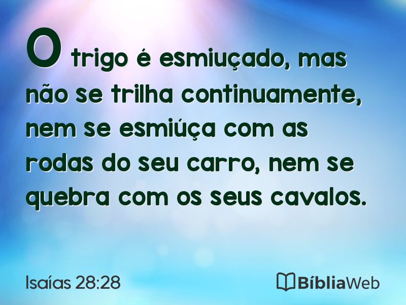 Isaías 28:28 em imagem para compartilhar
