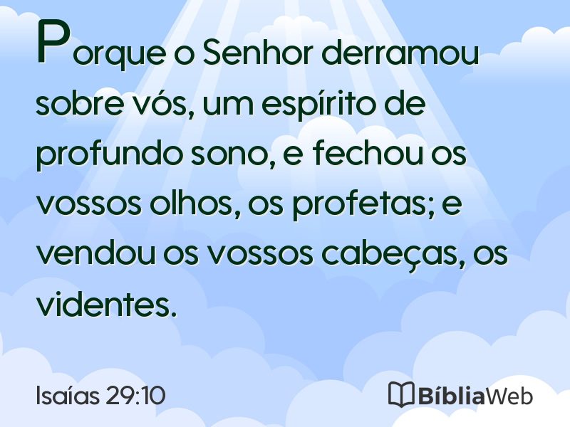 Isaías 29:10 em imagem para compartilhar