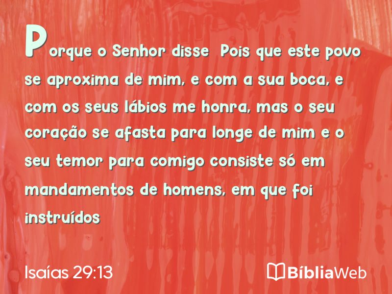Isaías 29:13 em imagem para compartilhar