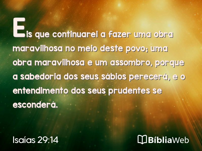 Isaías 29:14 em imagem para compartilhar