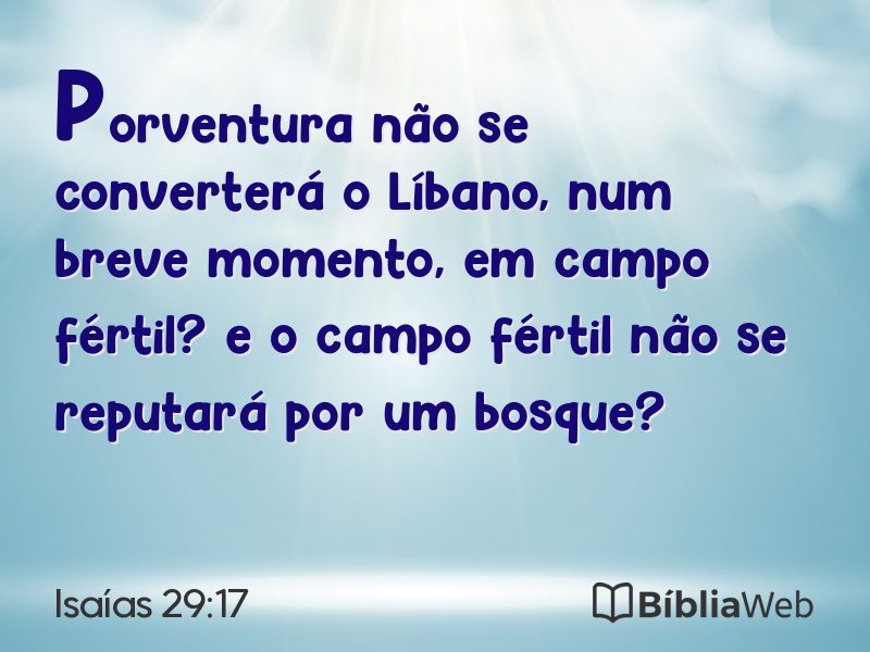 Isaías 29:17 em imagem para compartilhar