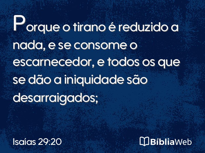 Isaías 29:20 em imagem para compartilhar