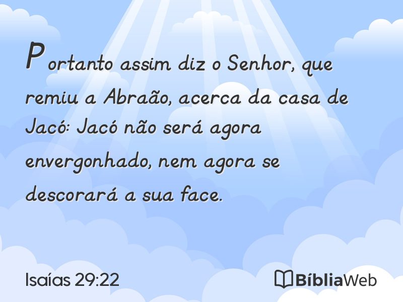 Isaías 29:22 em imagem para compartilhar