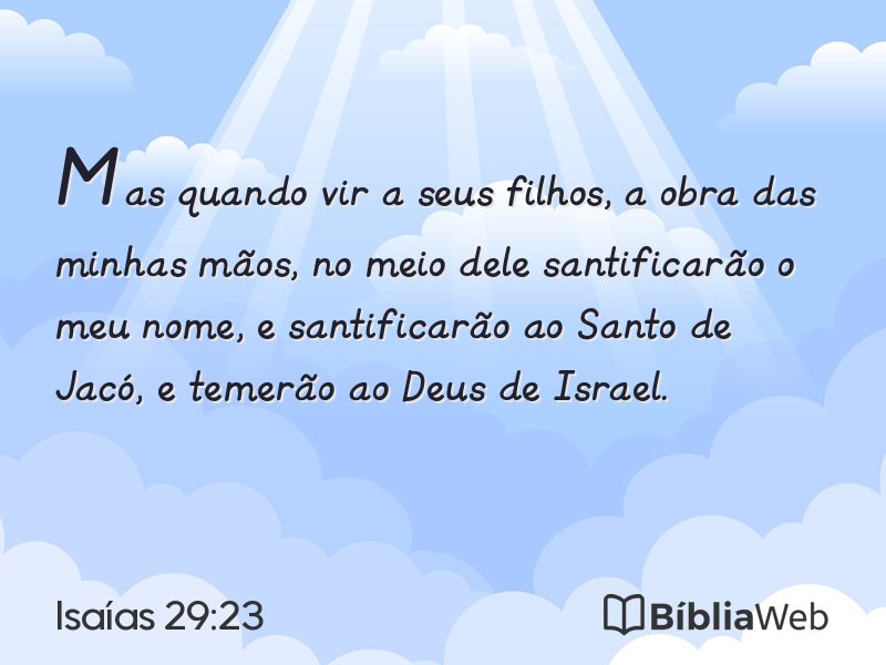 Isaías 29:23 em imagem para compartilhar