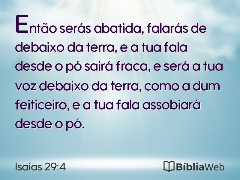 Isaías 29:4 em imagem para compartilhar