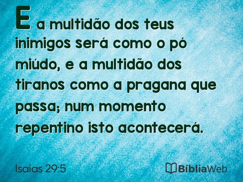 Isaías 29:5 em imagem para compartilhar