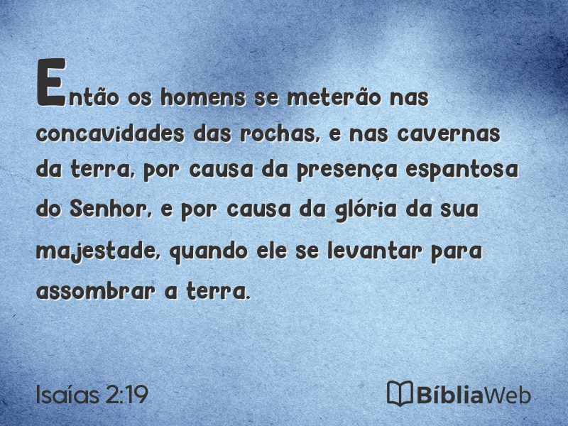 Isaías 2:19 em imagem para compartilhar