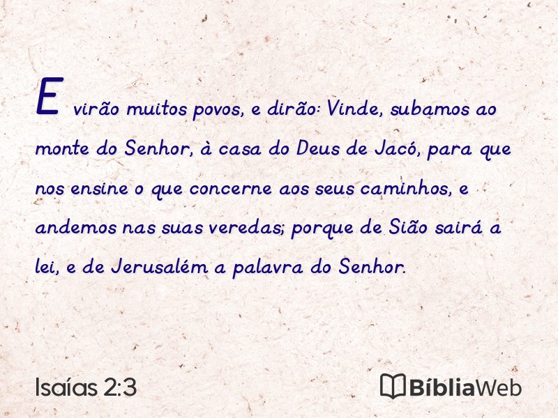 Isaías 2:3 em imagem para compartilhar