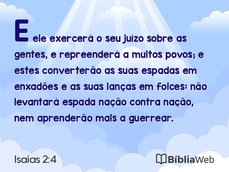 Isaías 2:4 em imagem para compartilhar
