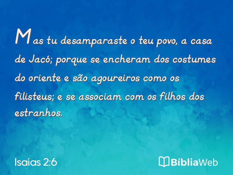 Isaías 2:6 em imagem para compartilhar
