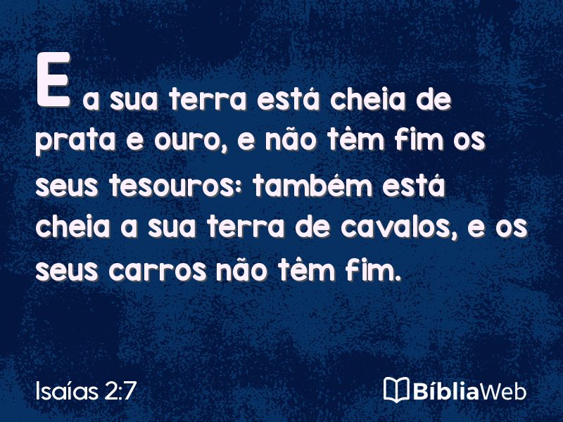 Isaías 2:7 em imagem para compartilhar