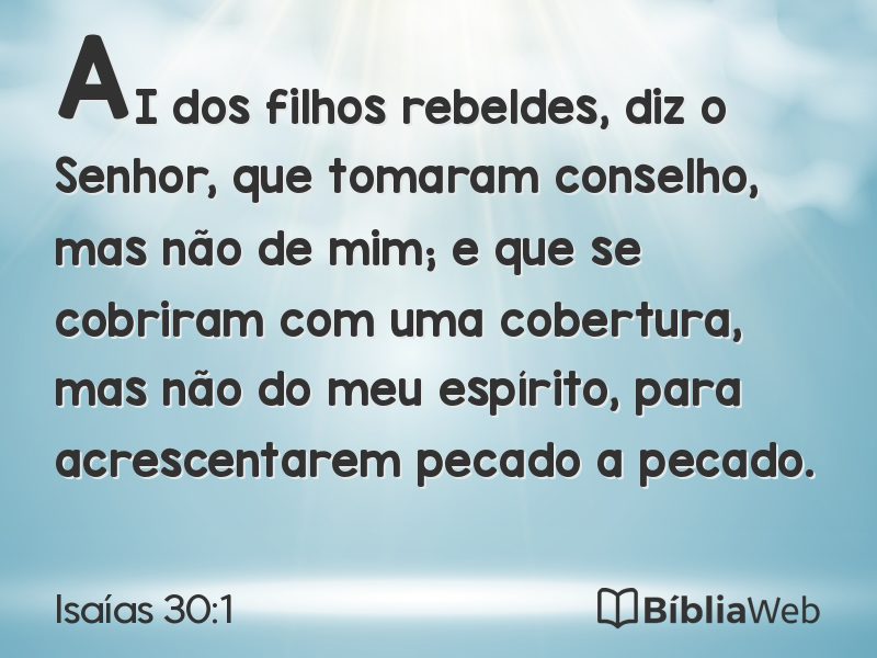 Isaías 30:1 em imagem para compartilhar