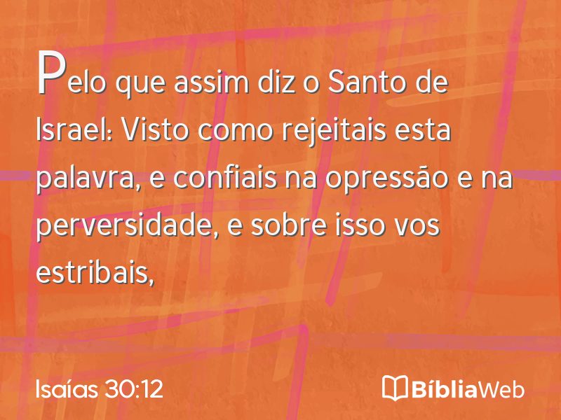Isaías 30:12 em imagem para compartilhar