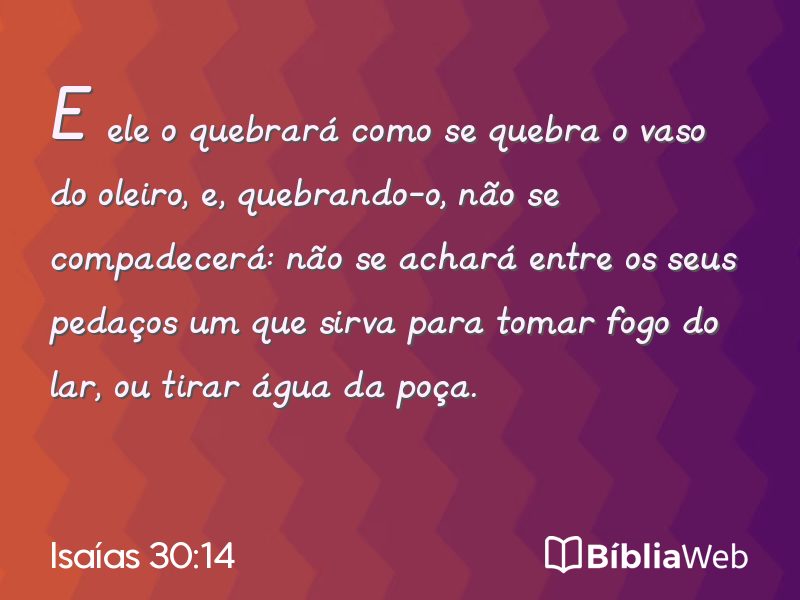 Isaías 30:14 em imagem para compartilhar