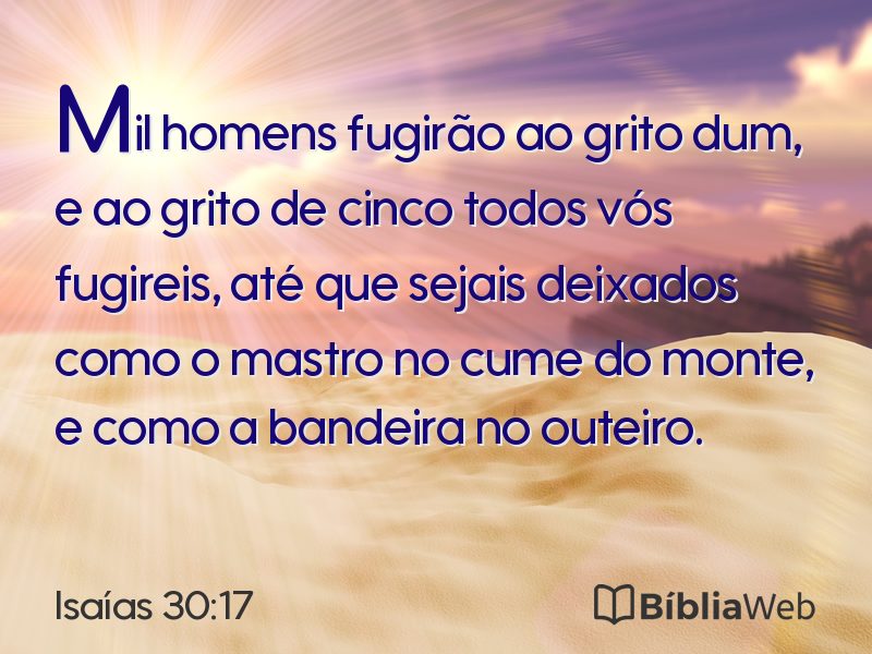 Isaías 30:17 em imagem para compartilhar