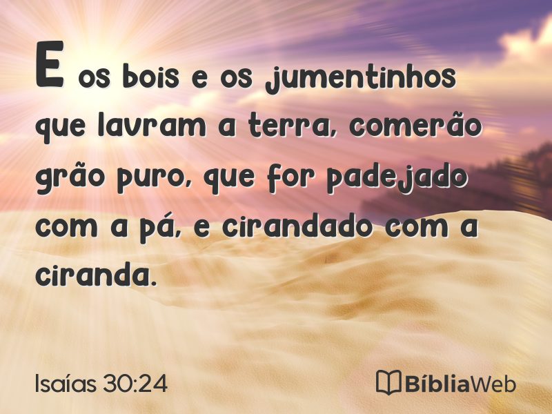 Isaías 30:24 em imagem para compartilhar