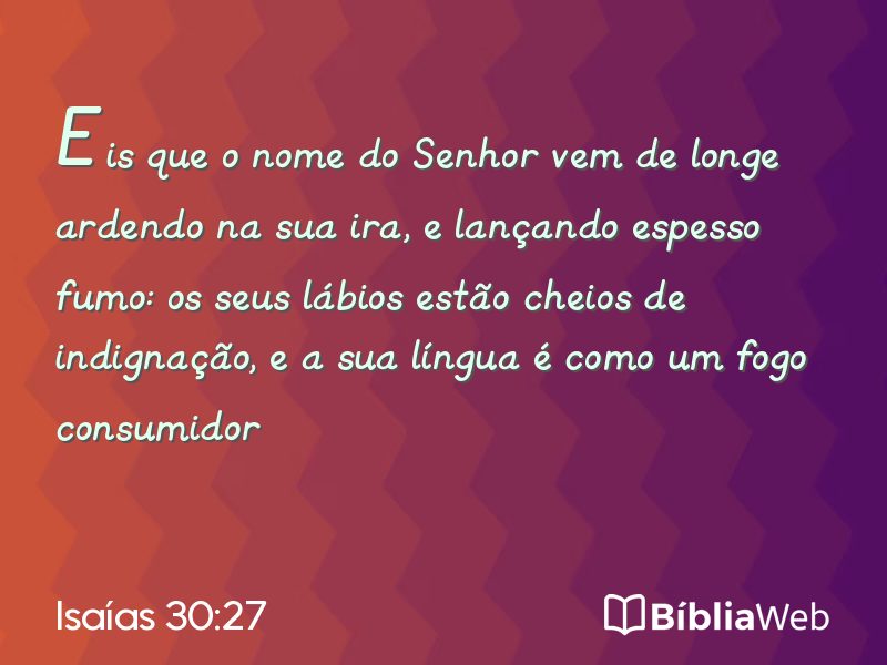 Isaías 30:27 em imagem para compartilhar