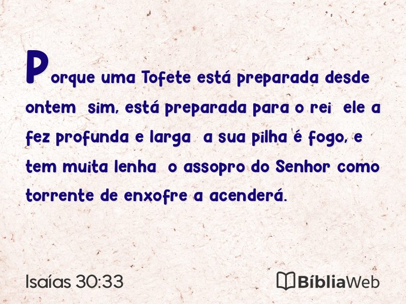 Isaías 30:33 em imagem para compartilhar