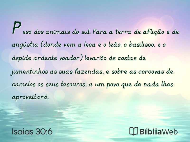 Isaías 30:6 em imagem para compartilhar