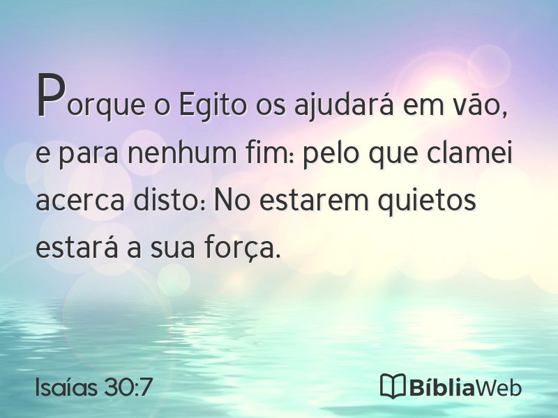 Isaías 30:7 em imagem para compartilhar