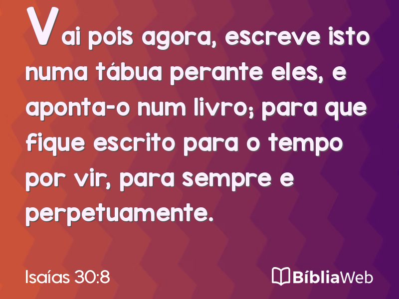 Isaías 30:8 em imagem para compartilhar
