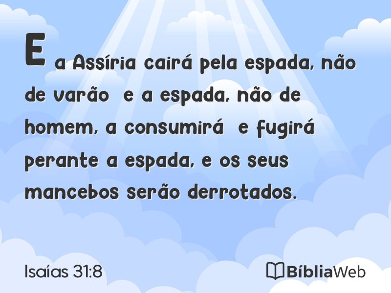 Isaías 31:8 em imagem para compartilhar