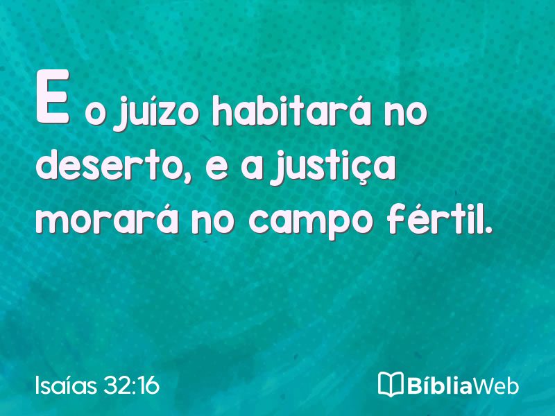 Isaías 32:16 em imagem para compartilhar