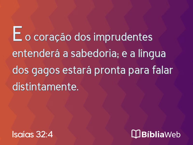 Isaías 32:4 em imagem para compartilhar