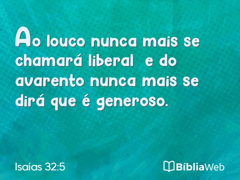 Isaías 32:5 em imagem para compartilhar
