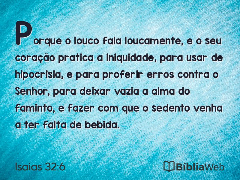 Isaías 32:6 em imagem para compartilhar